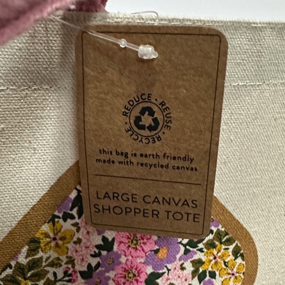 Recycled Eccolo Pickleball Club Canvas Tote Bag - Pink and Cream - Picture 2 of 10